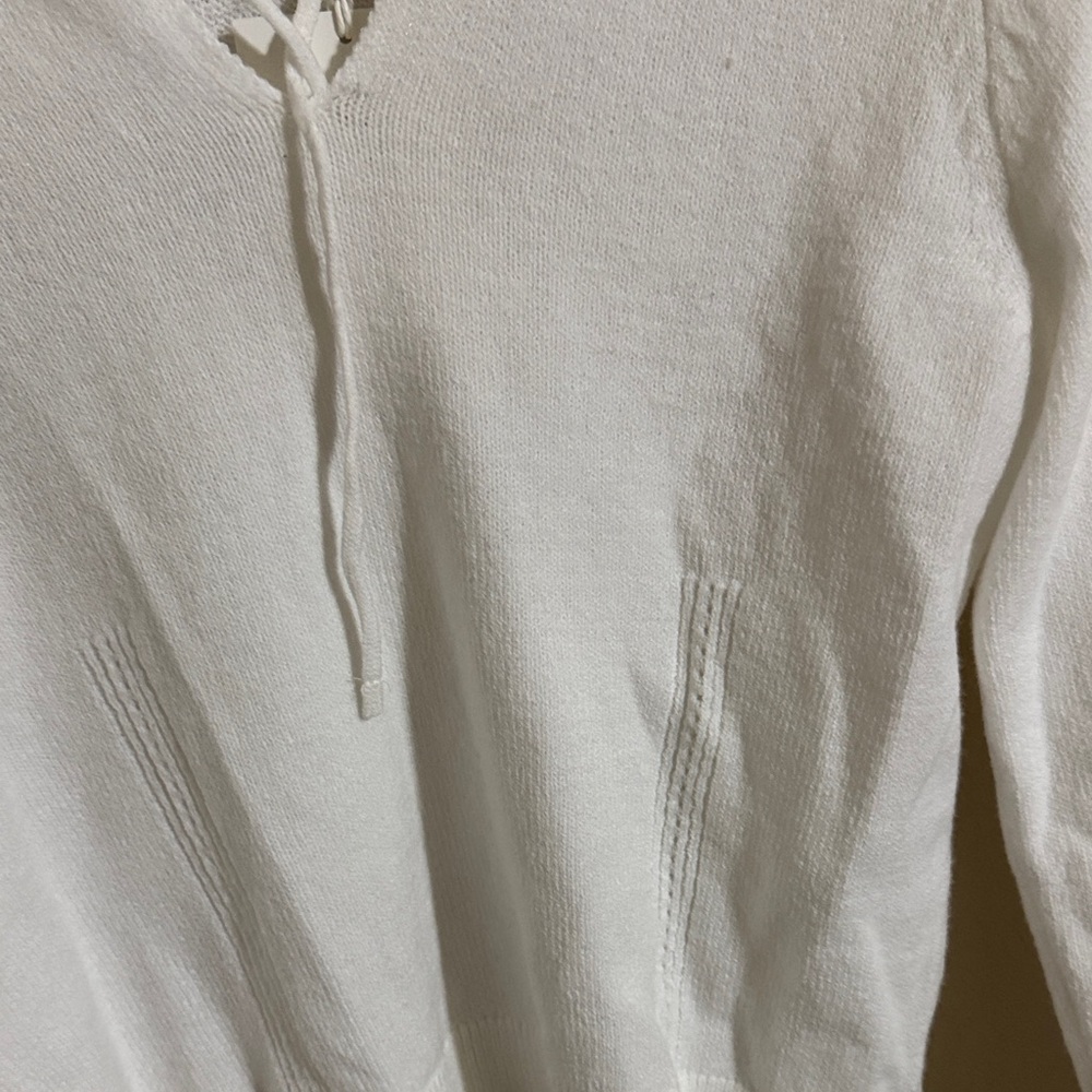 White Ruffled Collar Sweater - Picture 3 of 5